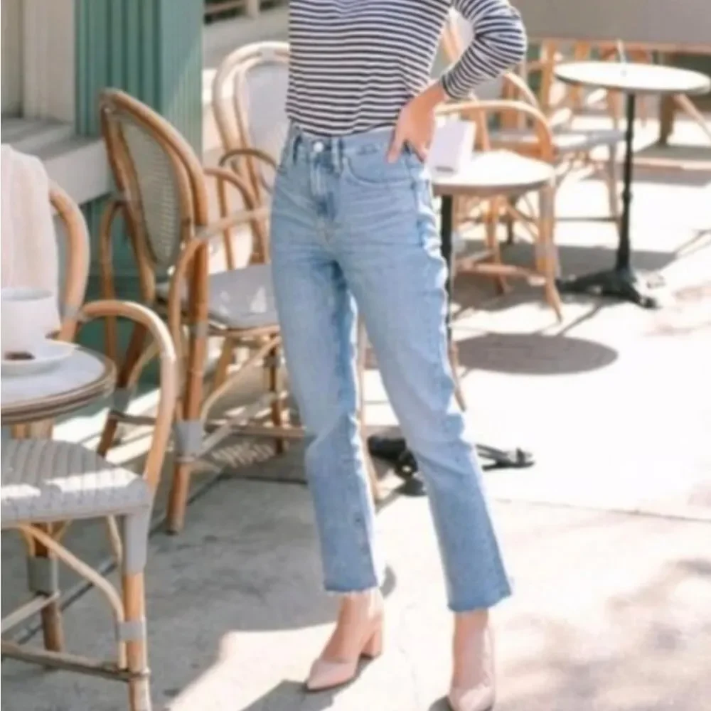 Everlane High Rise Kick Crop Light Wash Size 26 - Picture 5 of 5